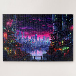 Quebra-cabeça Cyberpunk City Waterfront