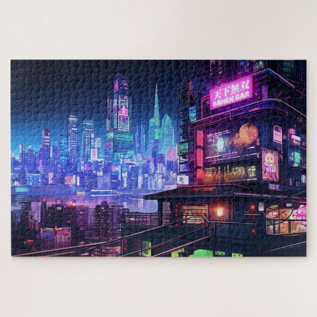 Quebra-cabeça Cyberpunk Tokyo Ramen House (Horizontal)