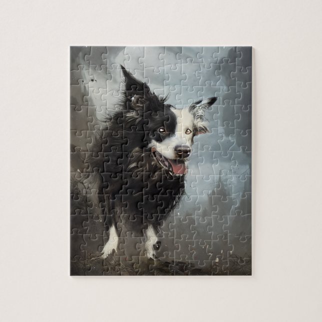 Quebra-cabeça Cyborg Border Collie (Vertical)