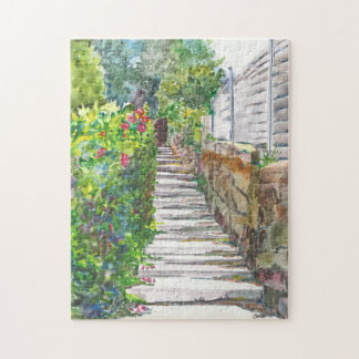 Quebra-cabeça da aguarela das etapas do banho