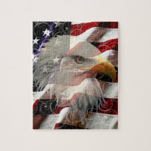 Quebra-cabeça da bandeira da águia americana