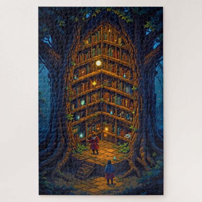 Quebra-cabeça da Biblioteca de Árvores Oculta (Vertical)