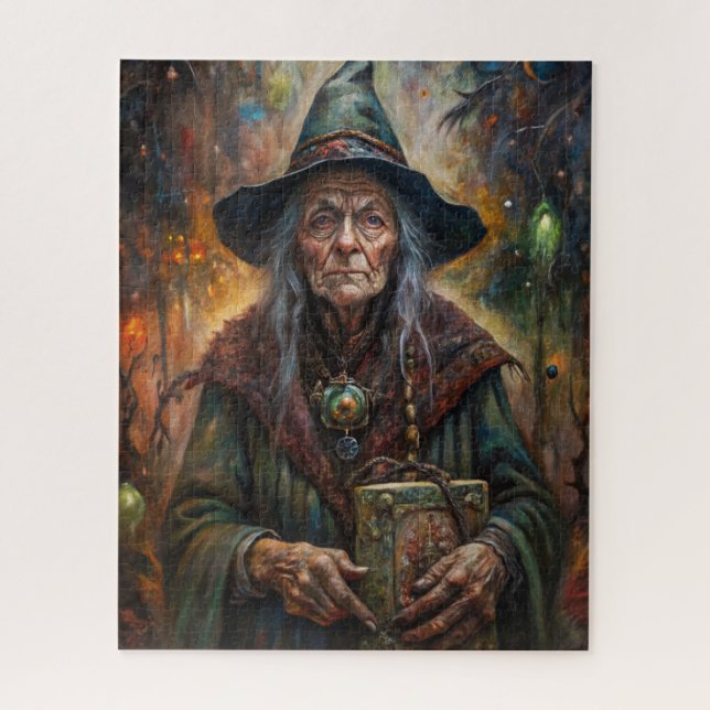 Quebra-cabeça da Bruxa de Halloween (Vertical)