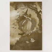 Quebra-cabeça da Bruxa Retro