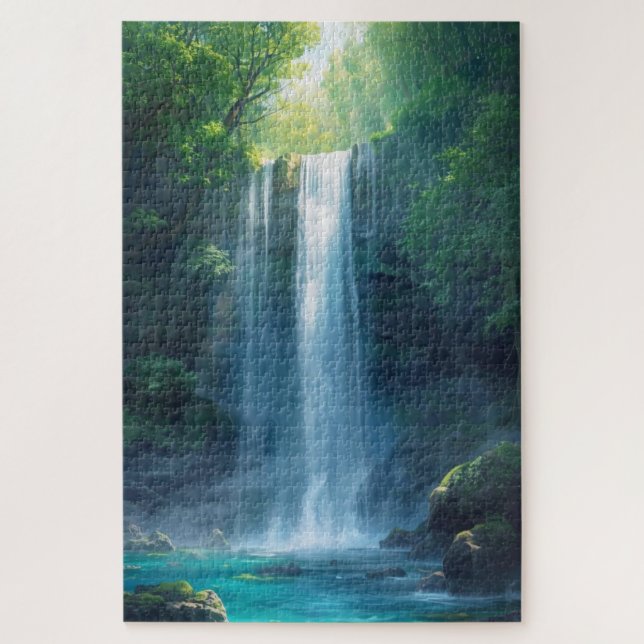 Quebra-cabeça da Cachoeira da Floresta Fantástica (Vertical)