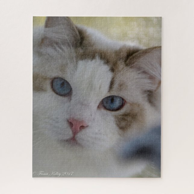 Quebra-cabeça da cara do gato (Vertical)