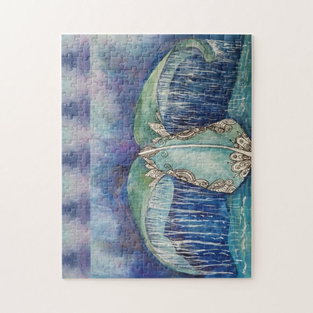 Quebra-cabeça da cauda da baleia (Vertical)