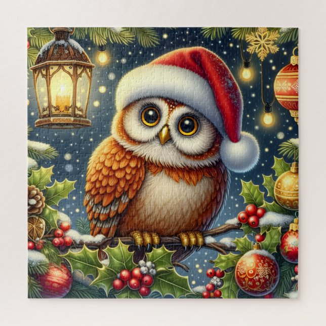 Quebra-cabeça da Coruja de Natal (Vertical)