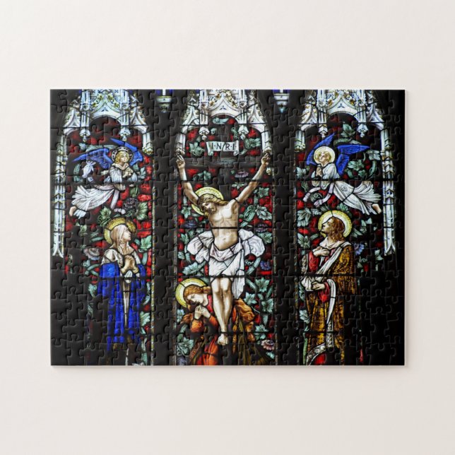 Quebra-cabeça da crucificação (vitral) (Horizontal)