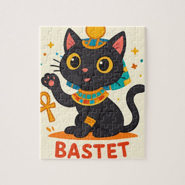 Quebra-cabeça da Deusa Egípcia Basteta - Felino Jo (Vertical)