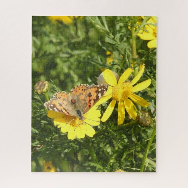 Quebra-cabeça da Flor Colorida da Borboleta (Vertical)
