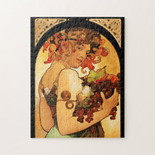 Quebra-cabeça da fruta de Alphonse Mucha