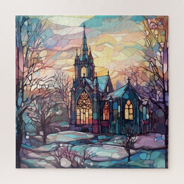 Quebra-cabeça da Igreja de Vidro Estreita (Vertical)