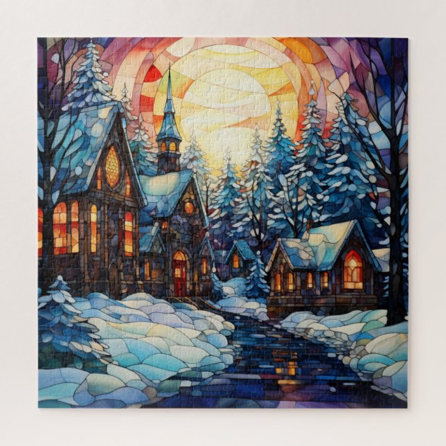 Quebra-cabeça da Igreja de Vidro Estreita (Vertical)