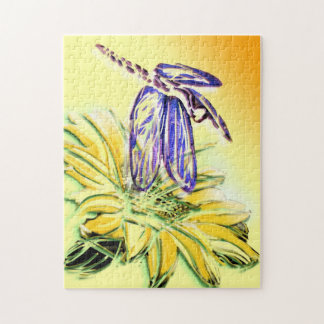 Quebra-cabeça da libélula e da margarida
