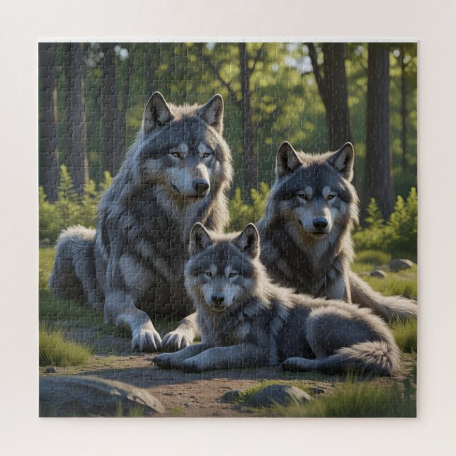 Quebra-cabeça da Mãe Loba e do Filhote (Vertical)