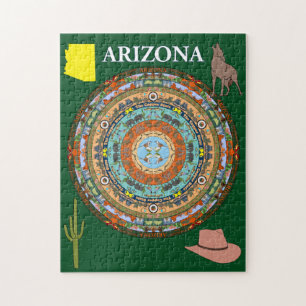 Quebra-cabeça da mandala do estado da arizona