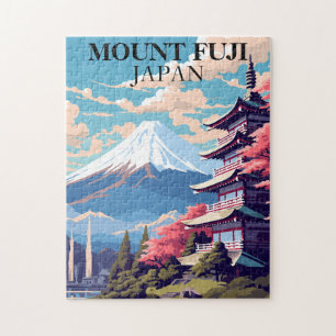 Quebra-cabeça da Montanha Fuji Japão Viagem Vintag
