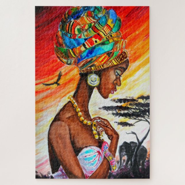 Quebra-cabeça da Mulher Africana (Vertical)