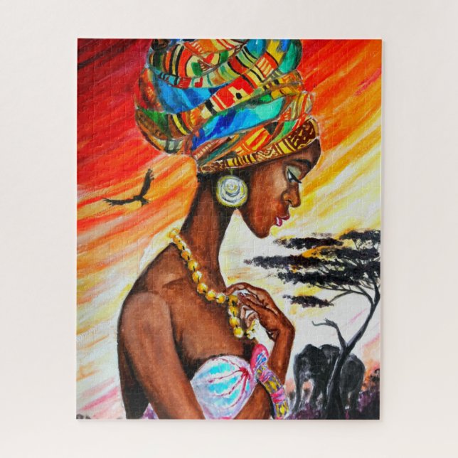 Quebra-cabeça da Mulher Africana (Vertical)