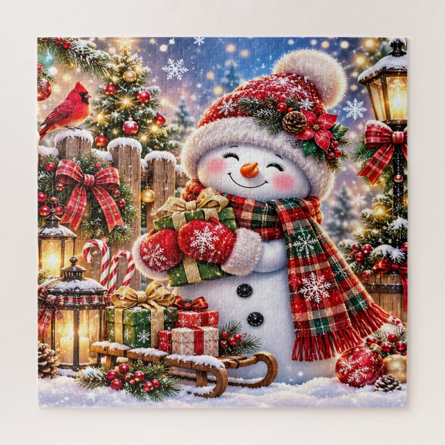 Quebra-cabeça da Mulher de Neve de Natal (Vertical)