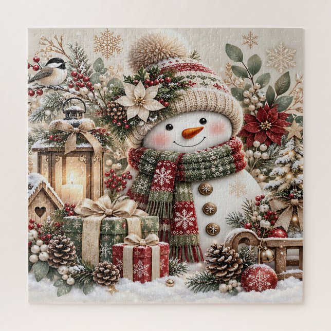 Quebra-cabeça da Mulher de Neve de Natal (Vertical)