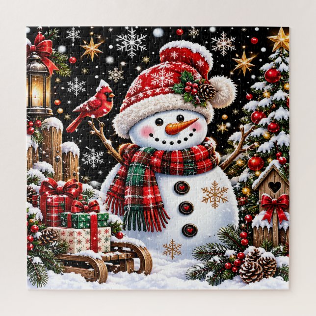 Quebra-cabeça da Mulher de Neve de Natal (Vertical)