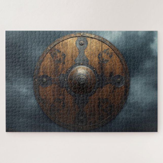 Quebra-cabeça da Muralha de Escudos Viking (Horizontal)