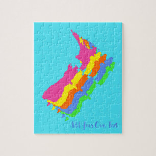 QUEBRA-CABEÇA da Nova Zelândia PERSONALIZADA Brilh