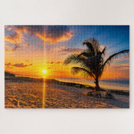 Quebra-cabeça da Palmeira do Pôr do Sol no Caribe