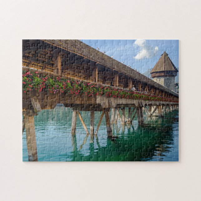 Quebra-cabeça da ponte Jigsaw da Capela de Lucerne (Horizontal)
