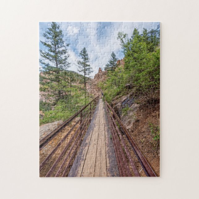 Quebra-cabeça da Ponte Walkway com Sete Folhas (Vertical)