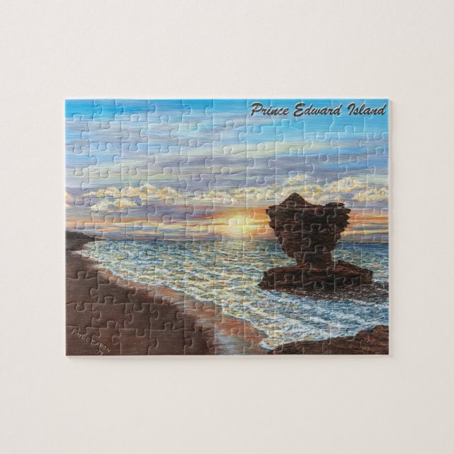 Quebra-cabeça da rocha do copo de chá com caixa de (Horizontal)