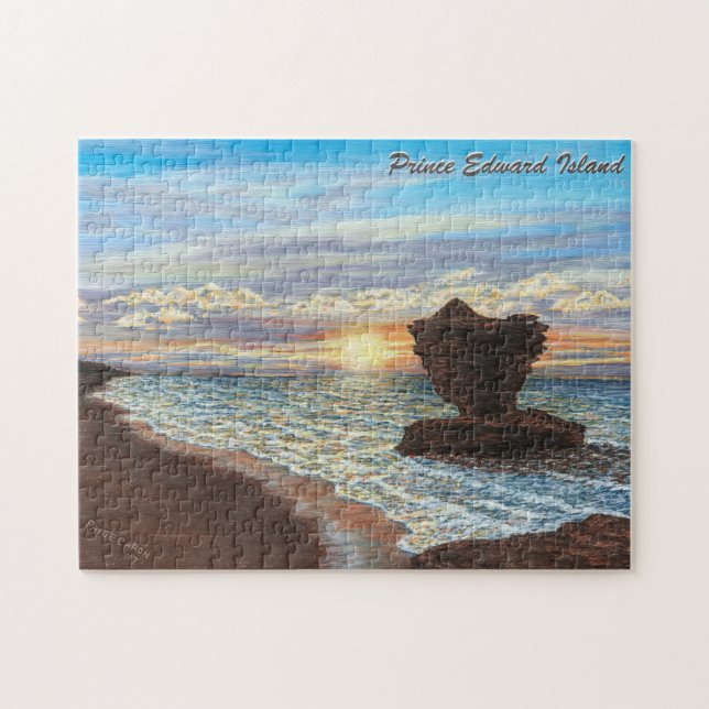 Quebra-cabeça da rocha do copo de chá com caixa de (Horizontal)