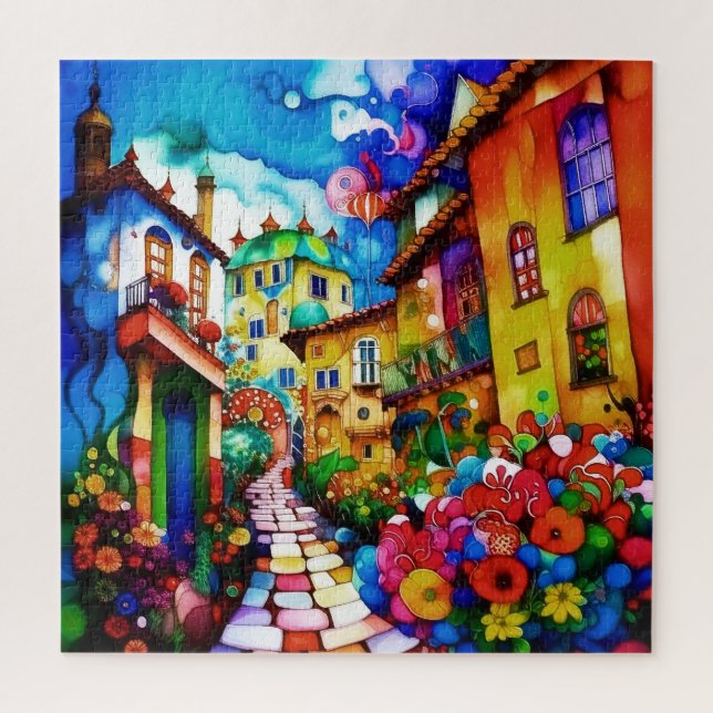 Quebra-cabeça da Rua da Cidade (Vertical)