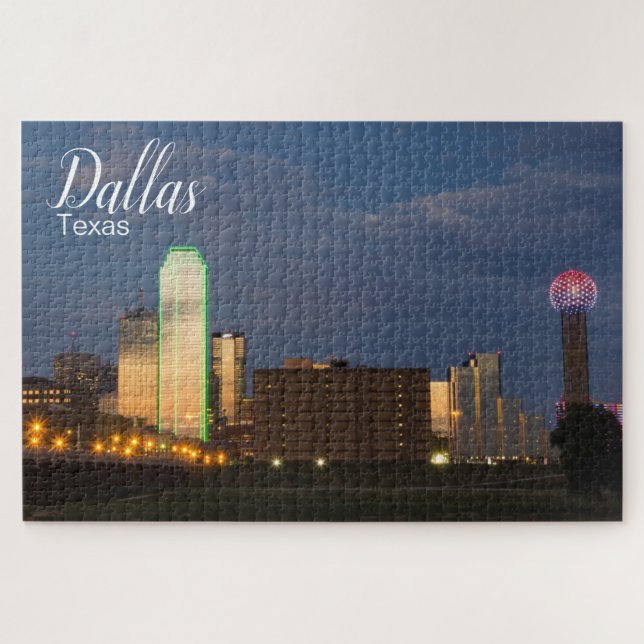 Quebra-cabeça da Silhueta da Cidade de Dallas Texa (Horizontal)
