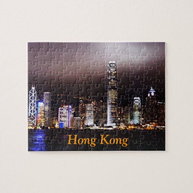 Quebra-cabeça da skyline de Hong Kong (Horizontal)