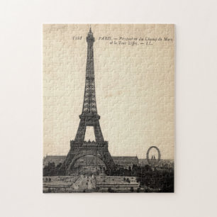Quebra-cabeça da torre Eiffel do vintage