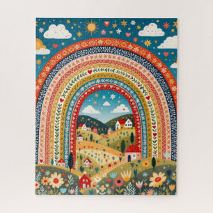 Quebra-cabeça da Vila Arco-íris da Arte Folclórica