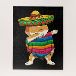 Quebra-cabeça Dabbing Shiba Inu Poncho Sombrero Cinco De Mayo