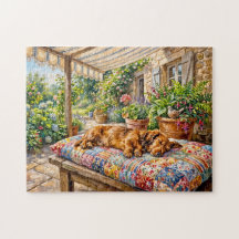 Dachshund descansando em um banco de jardim de ret
