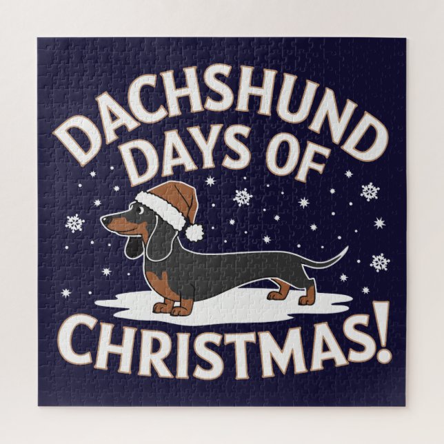 Quebra-cabeça Dachshund dias de Natal! (Vertical)