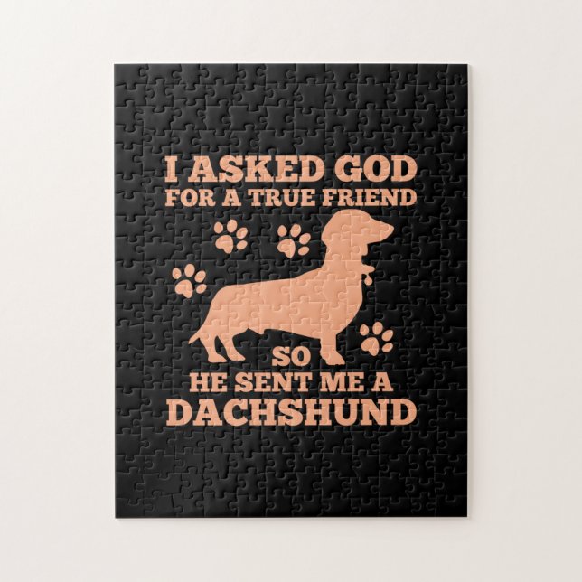Quebra-cabeça Dachshund É Meu Verdadeiro Amigo (Vertical)