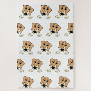 Quebra-cabeça dachshund fawn e creme de animação