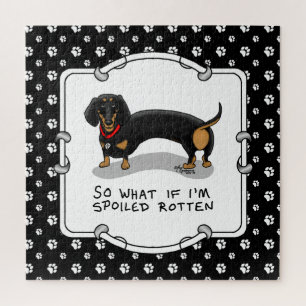 Quebra-cabeça Dachshund (S preto e bronzeado) roxo mimado