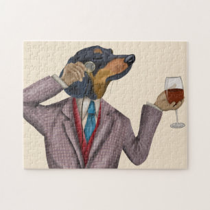 Quebra-cabeça Dachshund Wine Snob
