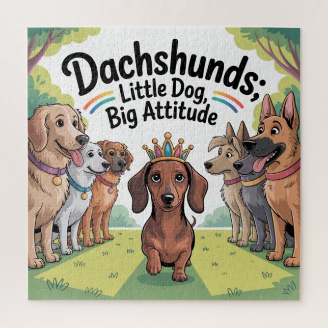 Quebra-cabeça Dachshunds Cachorro Pequeno, Grande Atitude (Vertical)