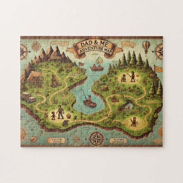 Quebra-cabeça Dad & Me Adventure Map Father's Day Gift (Horizontal)