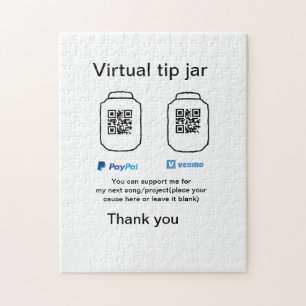 Quebra-cabeça Dádiva virtual jar q r código doação de moeda PayP