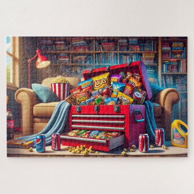 Quebra-cabeça Dad's Secret Snack Stash Funny Father's Day Gift (Horizontal)